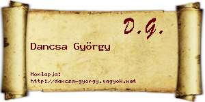Dancsa György névjegykártya
