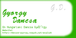 gyorgy dancsa business card